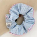 Blaues gestreiftes Haargummi mit rosa Kante süßer Haargummi für Damen und Mädchen - 4# Blau