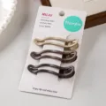 Minimalist metal hair clips set of 3 chic coffee brown side bangs hairpin for women daily. - 3 Pieces/Pack / Coffee