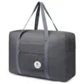 Grey foldable travel duffel bag with large capacity waterproof luggage bag for daily use - Dark Gray