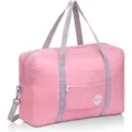 Sac de voyage pliable rose sac bagage personnel sous le siège avec bandoulière. - Avec Bandoulière / Rose