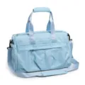 Sac de sport de voyage bleu clair imperméable avec compartiment chaussures et sangle - Bleu clair