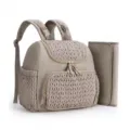 Stilvoller Wickelrucksack mit Wickelunterlage, große Kapazität Reise Baby Tasche für Mütter. - Camel