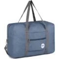 Sac de voyage bleu pliable bagage à main personnel avec poignées doubles et sangles réglables. - Avec Bandoulière / Bleu