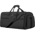 Convertible travel garment duffel bag for business trips, multi-functional overnight luggage. - Black