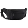 Black nylon waist pack travel fanny pack versatile casual sling bag for men women - Black and Gray