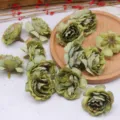 Artificial silk flower heads green small roses DIY home decoration accessories craft floral 5cm - Green