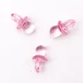 50Stk Klare Rosa Acryl Schnuller Anhänger für Babyparty DIY Deko Junge und Mädchen - 50 Stück / Rosa