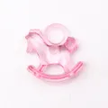 Close-up detail of a translucent pink acrylic rocking horse charm with top hanging loop. - 24 Pieces/Pack / Pink
