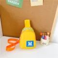 Kids yellow chest bag trendy letter sling bag stylish children crossbody coin purse outdoor - Yellow
