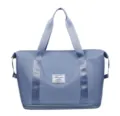 Große Reise-Sporttasche mit Nassfach Fitness Yoga Handtasche für Damen und Herren blau - Verbesserter Unten Erweitbarer Nass-Trocken-Trennung / Blau