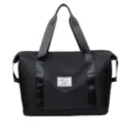 Große schwarze Reisetasche Sporttasche mit NassTrockenTrennung Fitness Handtasche für Damen Herren. - Schwarz