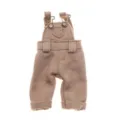 Miniature doll overalls for BJD cotton dolls, cute khaki strap pants detail shot. - Khaki (Overalls)