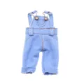 Miniature denim overalls for BJD dolls, cute blue cotton pants for dollhouse toys and dolls. - Light Denim (Overalls)