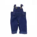 Mini denim overalls for BJD dolls and plush toys with cute metal buttons and pockets. - Dark Denim (Overalls)