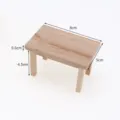 Miniature wooden table detail, 1:12 dollhouse furniture prop, small size size display. - Natural Wood Color