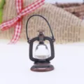 Miniature lampe a huile retro, decoration de lanterne hurricane pour affichage de Noel. - Noir Porté main