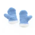 Simpatici guanti lavorati a maglia azzurri con polsini bianchi per un inverno caldo e comodo. - Guanti / Blu