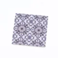 Close-up of miniature dollhouse wooden tile featuring retro geometric floral pattern. - Style A / 9 Pieces/Pack