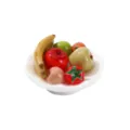 Dollhouse miniature fruit basket and vegetable model for tiny kitchen food decor. - Fruit Plate