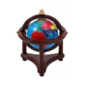 Miniatura globo terráqueo casa de muñecas adorno soporte madera giratorio decoración sujetalibros - Globos terráqueos triangulares