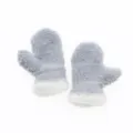 Mini knitted wool mittens grey white cute gloves small winter hanging ornament decor - Gloves / Light Gray