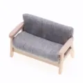 Miniatur Puppenhaus Sofa Detail, graues Stoffkissen, kleine Möbel Zubehör Dekoration - Grau