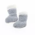 Mini knitted Christmas boots grey wool socks holiday tree hanging ornaments home decor - Socks / Light Gray
