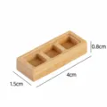 Miniature bamboo tray detail, tiny dollhouse wooden grid plate, 4cm miniature display prop. - 3 Compartments