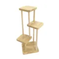 Miniature en bois étagère pour plantes multi-couche maison de poupée meuble décoration - Support à Fleurs Multicouche / Boîte Unique / Couleur bois naturel