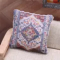 Miniature dollhouse bohemian style geometric throw pillow for micro scene sofa decoration. - BX05 (Light Blue)