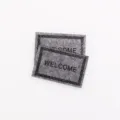 1:12 scale dollhouse miniature felt welcome doormat model doll house photography prop decor - Light Gray with Black Print