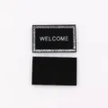 1:12 dollhouse miniature welcome doormat mini non-woven fabric rug doll house decor - Black