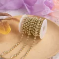 Gold plastic bead chain roll for Christmas tree and wedding decoration DIY craft supplies. - Gold