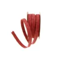 Red woven paper ribbon 10mm x 5m spool, eco-friendly cord for crafting and gift wrapping - Pink