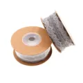 Graue Spitzenband Rolle, 25mm Polyester Stoff zum Nähen, für Hochzeitskleider und Geschenkverpackung. - Grau
