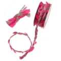 Pink leaf braided burlap twine ribbon for handmade craft DIY floral packaging decoration roll - Rose Red