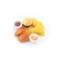 Miniature dollhouse resin fast food model set, cute mini burger and fries for decor. - Fried Chicken and Snack Plates