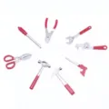 Miniature alloy tool set dollhouse accessories 8-piece micro repair scene model toys for craft - Red