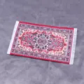Miniature dollhouse Turkish carpet detail shot, traditional vintage style rug decor. - Red Tassel Opera