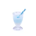 Miniature maison de poupée tasse de boisson détail, paille rayée bleue jouet modèle. - Bleu ciel