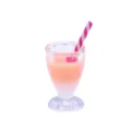Miniature maison de poupee simulation tasse de boisson jouet plastique rose paille decor - Orange
