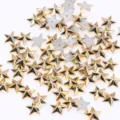 Acrylic flatback gold star rhinestones for DIY crafts, clothing and jewelry accessories. - 100 Pieces/Pack / Gold