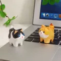 Handmade wooden cat figurine desktop ornament cute animal carving for home decor. - Cat Style