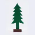 Dekorative hölzerne Weihnachtsbaum Spielzeug Skulptur grüne Holz Ornament für den Tisch 1Stk - Kiefer