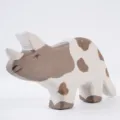 Handgemachte Holz Triceratops Spielzeug, süße Tierfigur für Kinderzimmer und Büro Deko. - Nashorn