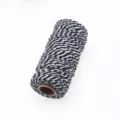 Black and white baker twine 2mm gift wrapping string 100 meters roll for craft decoration. - 2mm * 100m / Black