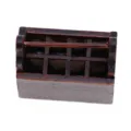 Miniature wooden coffee toolbox dollhouse accessory mini tool storage box props for sale - Brown
