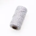 Detailed close-up of 2mm two-color cotton twine, perfect for gift wrapping and crafts. - 2mm * 100m / Gray