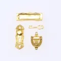 Poppenhuis miniatuur metaal deur slot sleutel brievenbus meubels accessoires - Verpakking van 4 / Goud