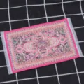 Miniature pink Turkish dollhouse rug 17x10cm woven mat for micro scene decoration. - Rose Red